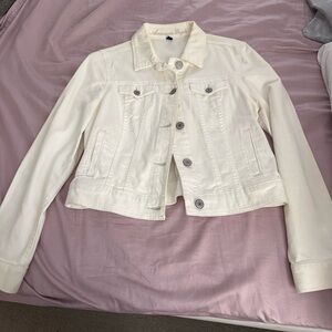 American Eagle Women's Cream Denim Jacket